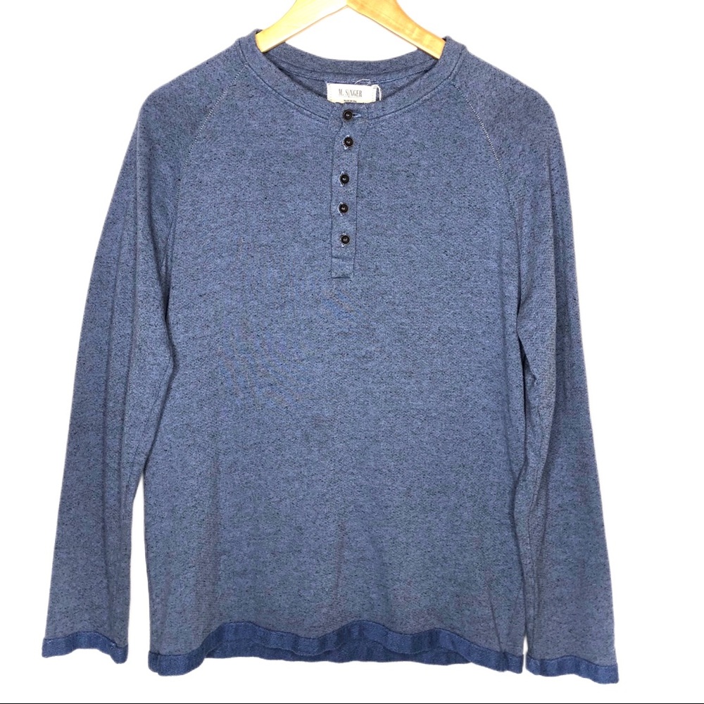 NWOT M. Singer Signature Blend Henley Long Sleeve